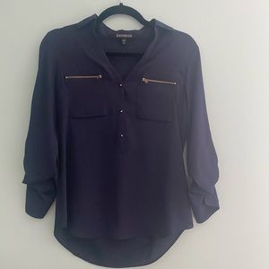 Express portifino navy blue dress shirt
